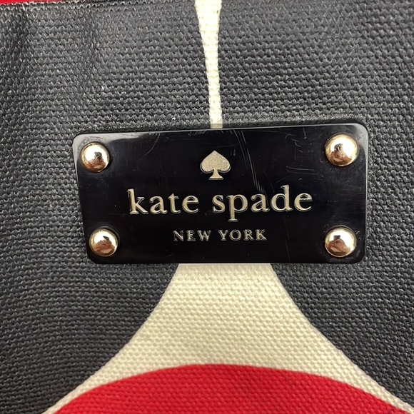 KATE SPADE LARGE RARE RED & BLACK POLKA DOT PURSE - Picture 3 of 14